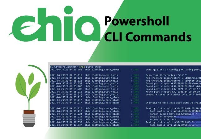 Hướng dẫn sử dụng powerShell CLI Commands Reference trong môi trường Chia blockchain