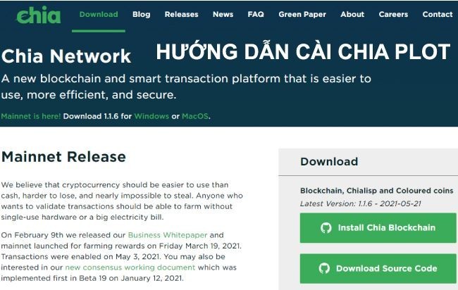 Hướng dẫn cài đặt  Chia Network (XCH) trên hệ điều hành Windows