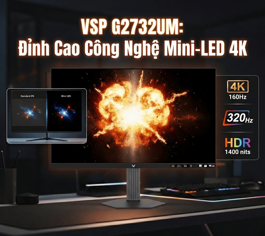 Cầm 9 triệu săn màn hình Mini-LED? VSP G2732UM chính là lựa chọn 'đỉnh nóc' nhất lúc này