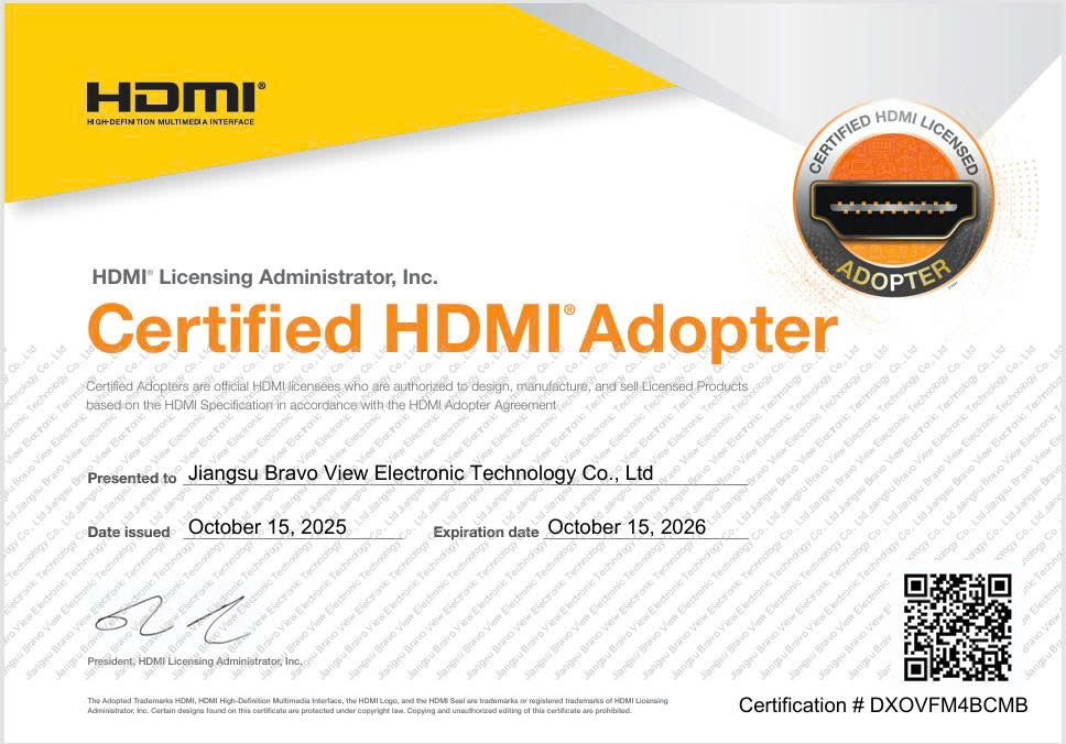Thông báo chứng nhận HDMI cho sản phẩm màn hình VSP Chứng Nhận HDMI® Certified Adopter – Khẳng Định Năng Lực Sản Xuất Theo Tiêu Chuẩn Quốc Tế