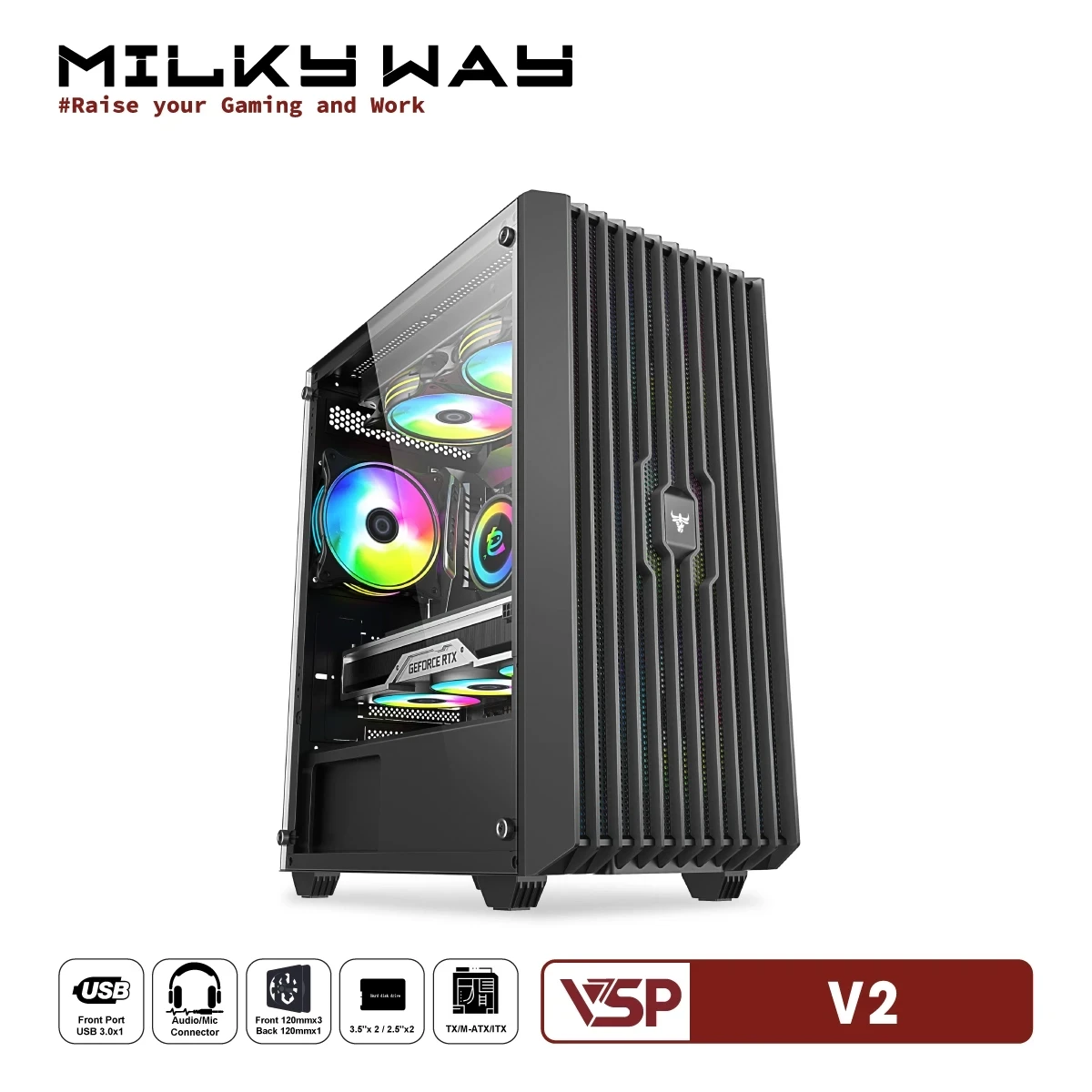 Vỏ Case Máy Tính VSP Gaming Mid Tower V2