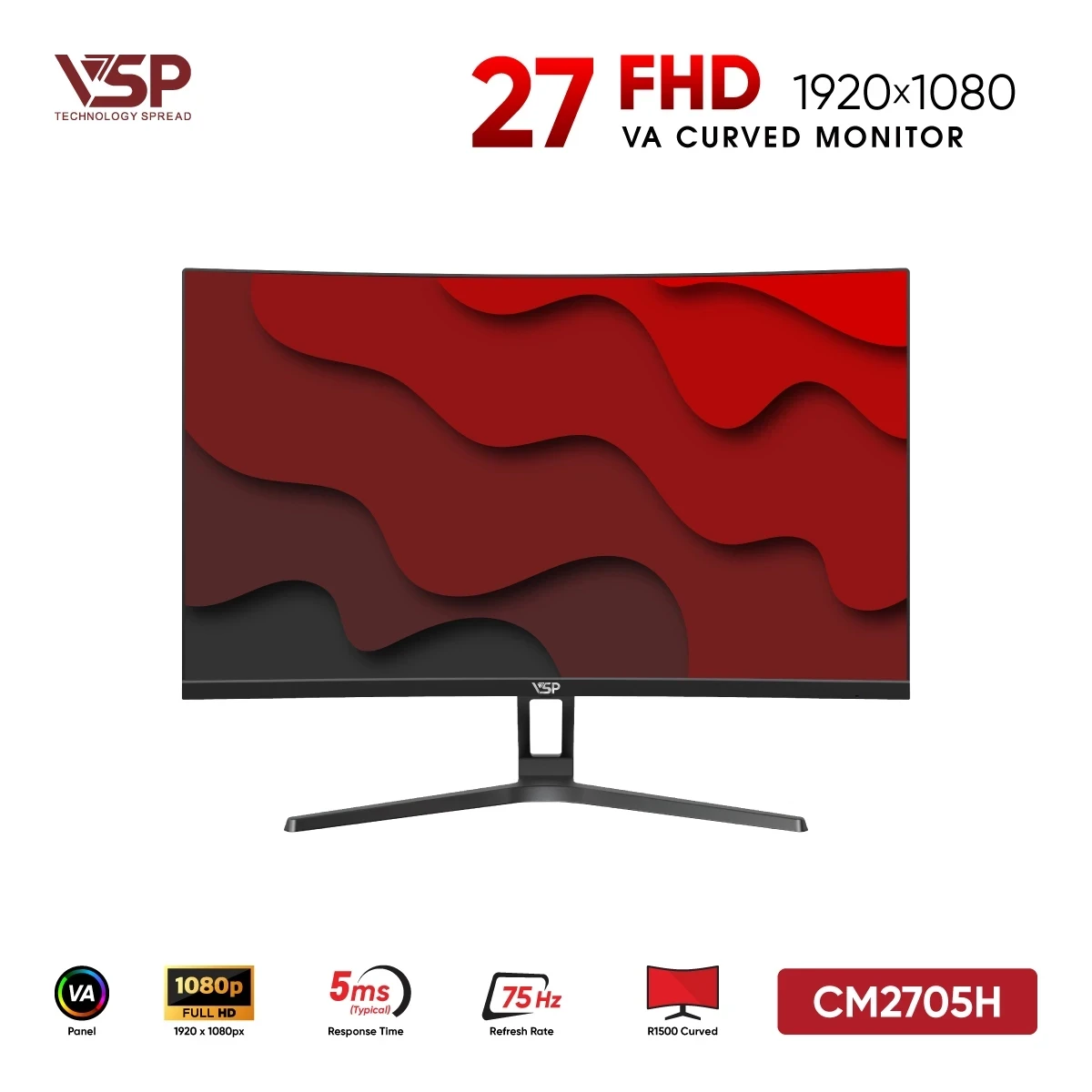 Màn Hình VSP CM2705H Black (27 inch / VA / FHD / 75Hz / 5ms)