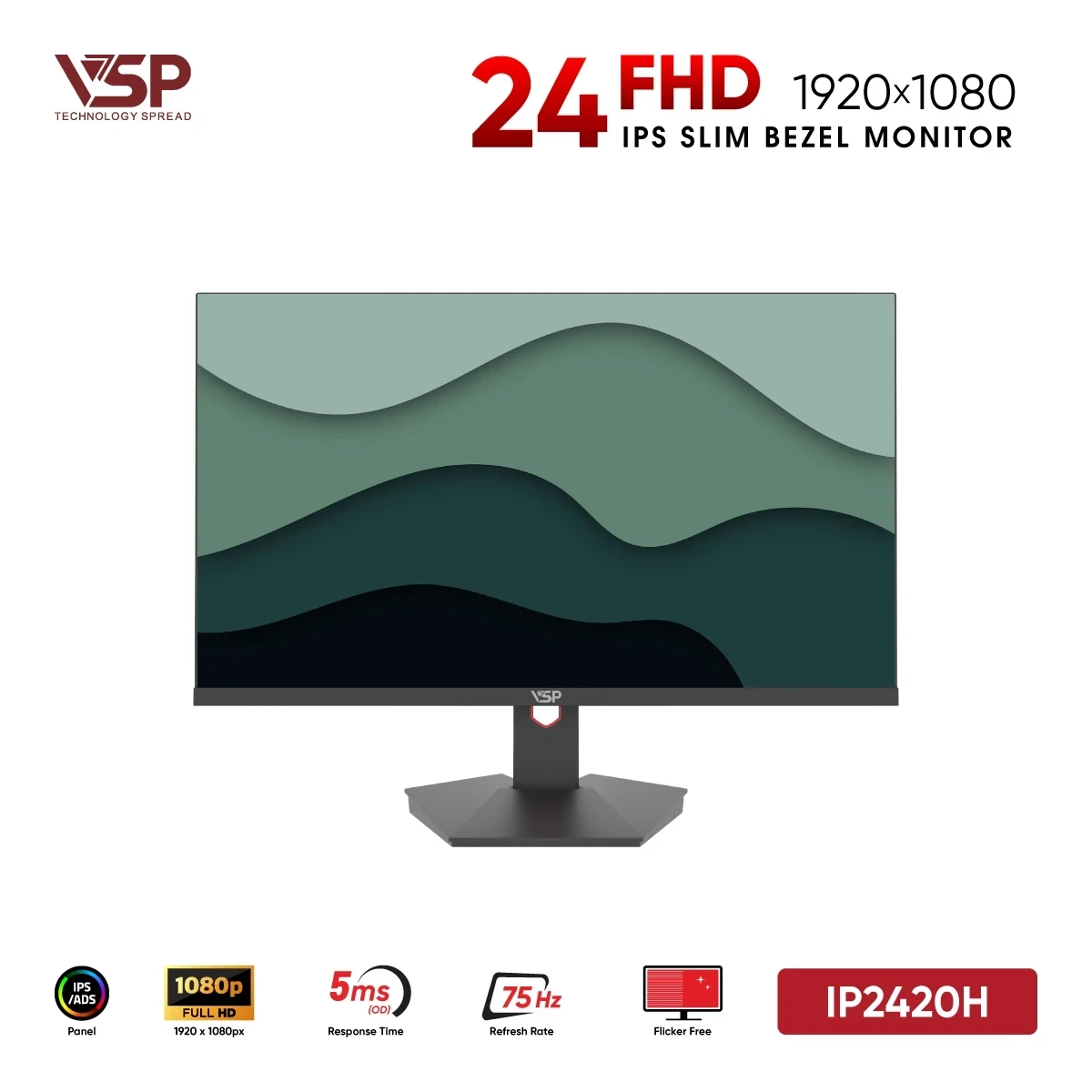 Màn Hình VSP IP2420H (24 inch / IPS / FHD / 75Hz / 5ms)