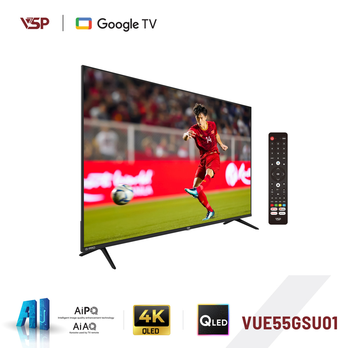 Smart Tivi VSP VPRO Series VUE55GSU01 (55 inch / 4K QLED / Google TV)