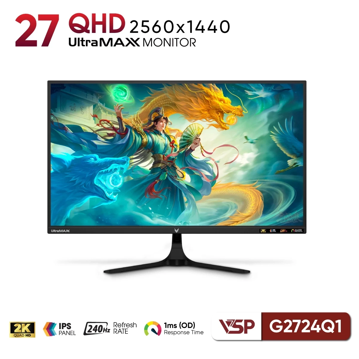 Màn Hình Gaming VSP G2724Q1 (27 inch / IPS / 2K / 240Hz / 1ms)