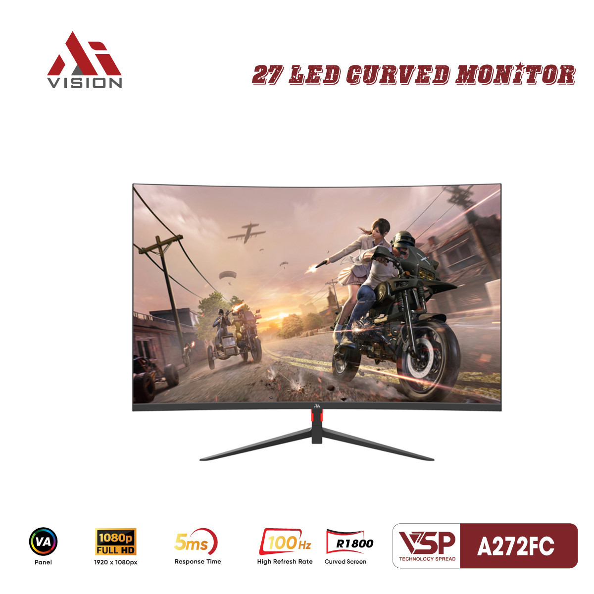 Màn Hình Cong AiVision A272FC (27 inch / FHD / VA / 100Hz / 5ms)