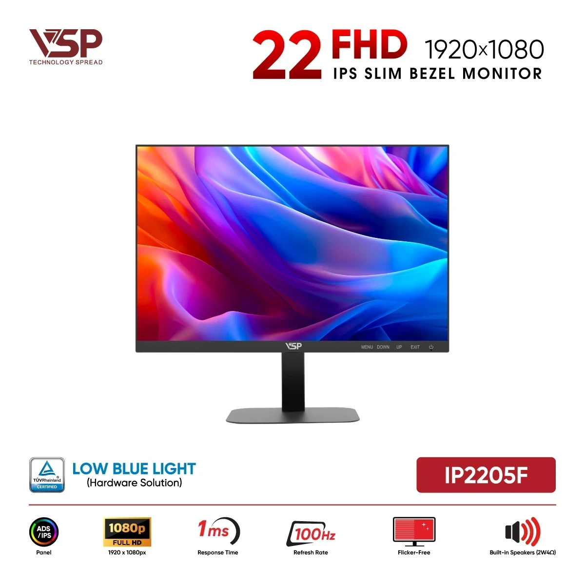 Màn Hình VSP IP2205F (22 inch / IPS / FHD / 100Hz / 1ms)