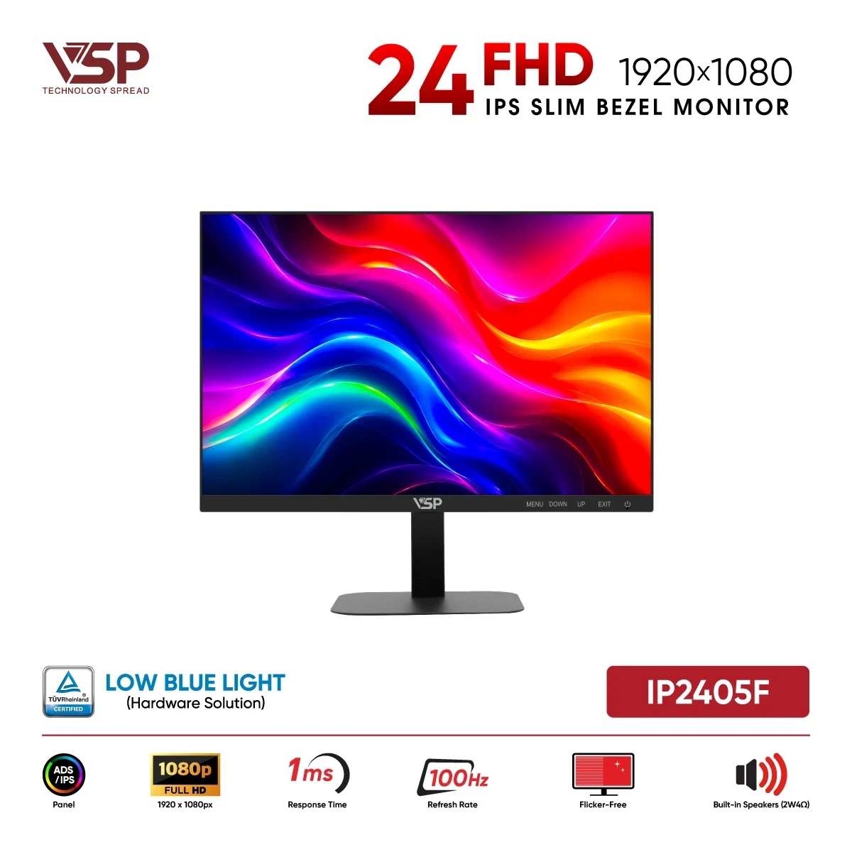 Màn Hình VSP IP2405F (24 inch / IPS / FHD / 100Hz / 1ms)