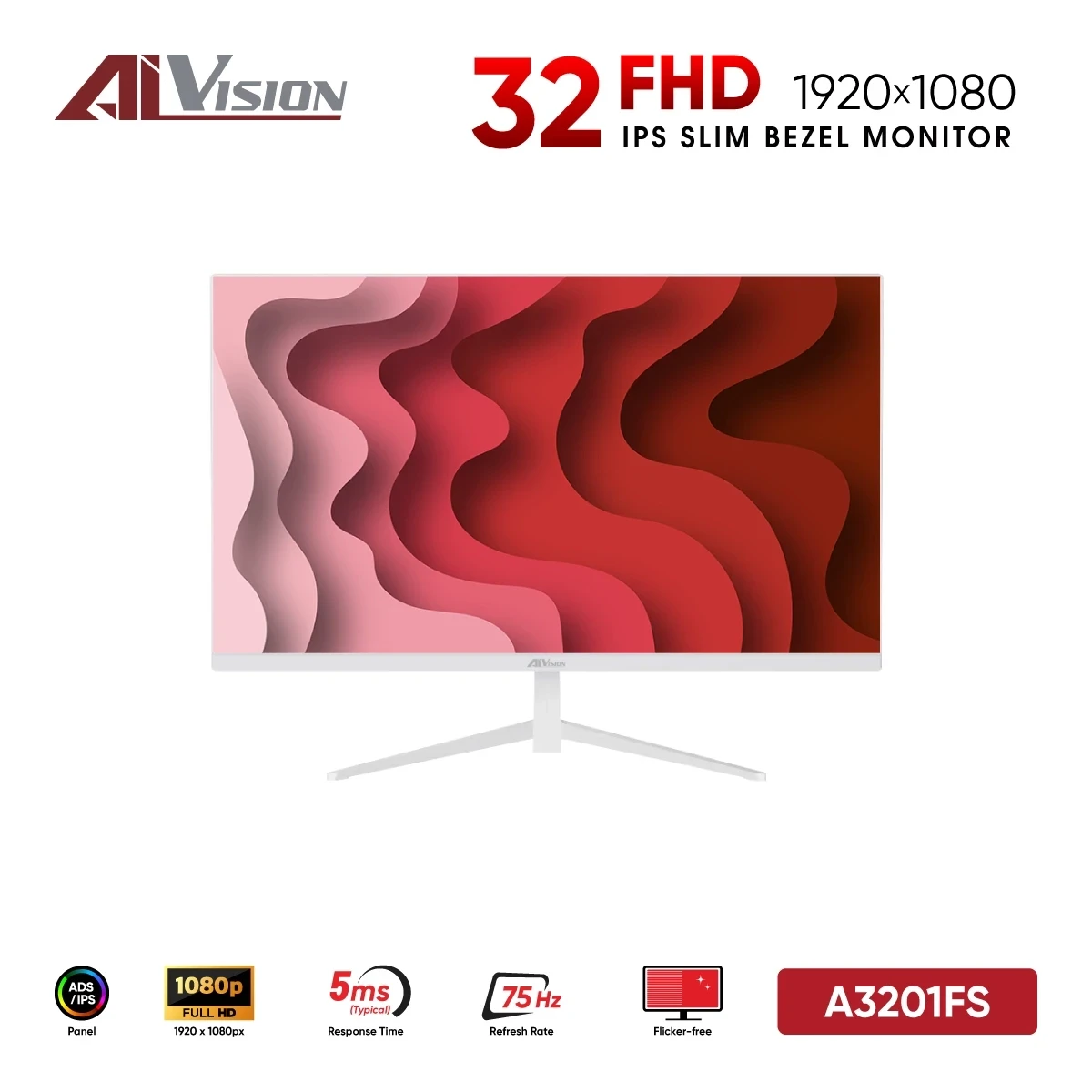 Màn Hình AiVision A3201FS White (32 inch / FHD / ADS-IPS / 75Hz / 5ms)