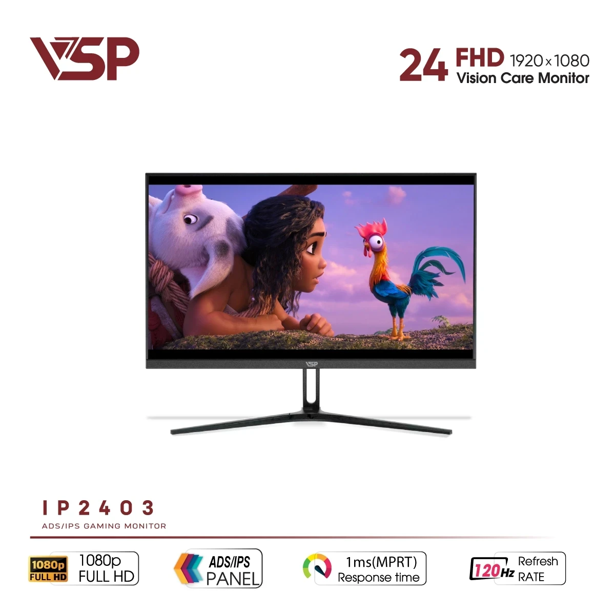 Màn Hình VSP IP2403 (24 inch / IPS / FHD / 120Hz / 1ms)