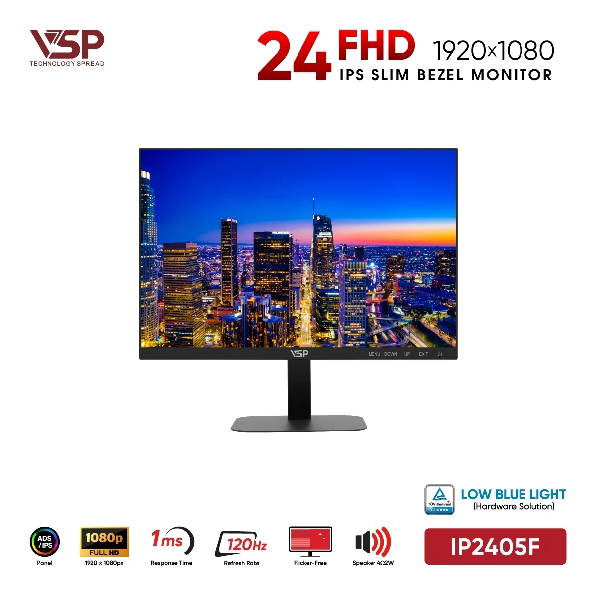 Màn Hình VSP IP2405F (24 inch / IPS / FHD / 120Hz / 1ms)