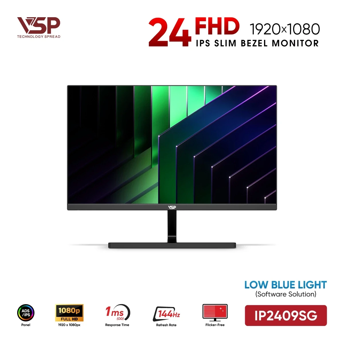 Màn Hình VSP IP2409SG (24 inch / IPS / FHD / 144Hz / 1ms)