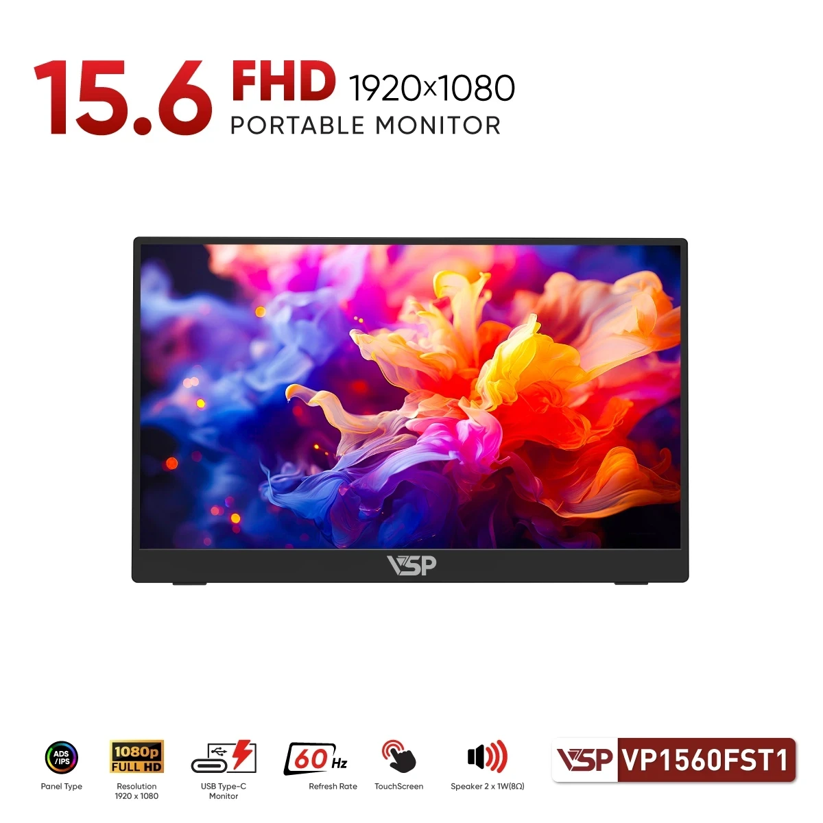 Màn Hình Portable VSP VP1560FST1 (15.6inch / IPS / ELED / FHD / 62Hz / Cảm Ứng)