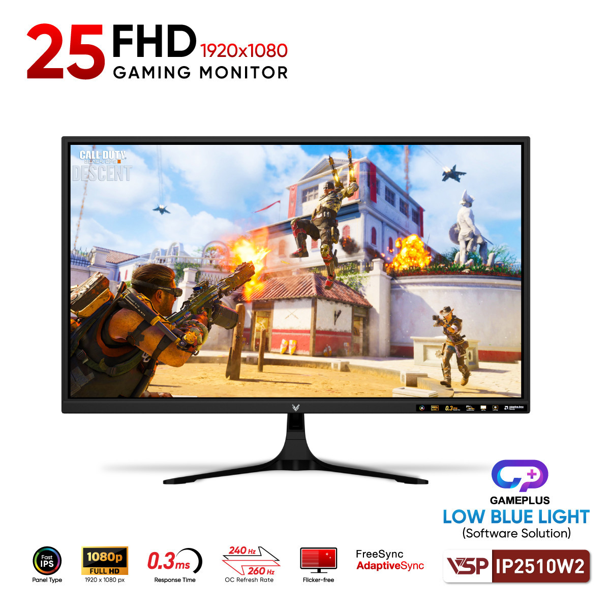 Màn Hình Gaming VSP IP2510W2 (24.5 inch / Fast IPS / FHD / 260Hz / 0.3ms)