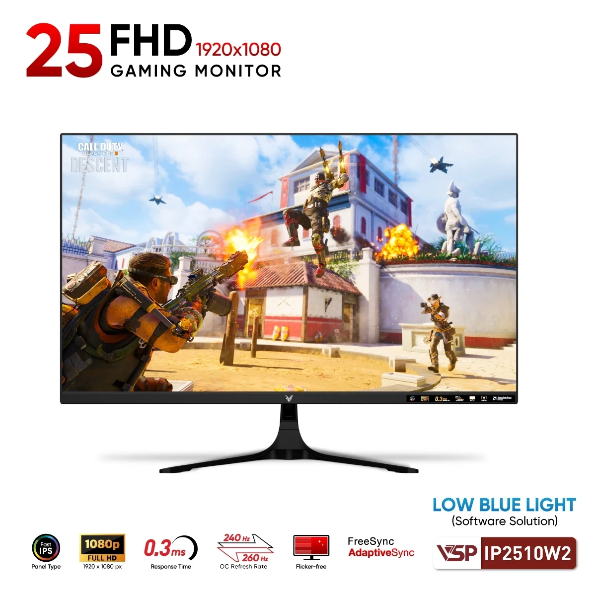 Màn Hình Gaming VSP IP2510W2 (24.5 inch / Fast IPS / FHD / 260Hz / 0.3ms)