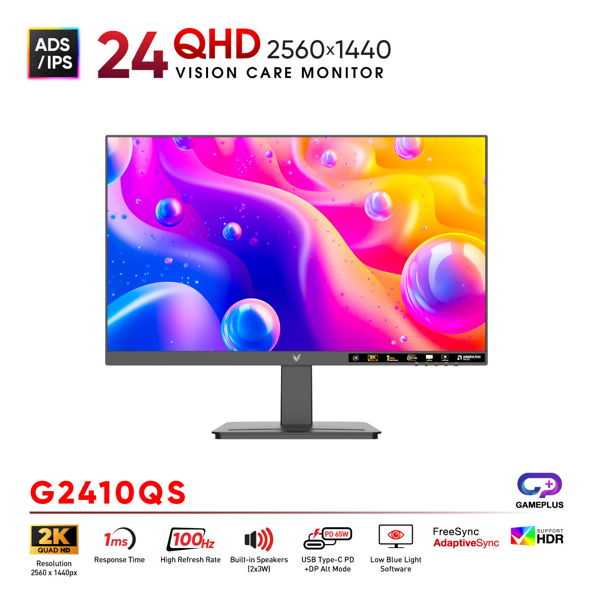 Màn Hình VSP G2410QS (24 Inch / 2K QHD / IPS / 100Hz / 1ms)