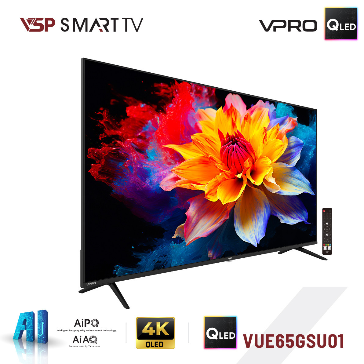 VSP Smart TV 65 inch VPRO Series (4K  / Google TV / AiPQ / AiAQ Karaoke)
