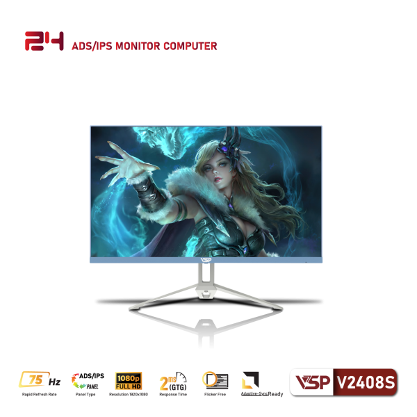 Màn hình phẳng LED mỏng tràn viền VSP V2408S (23.8