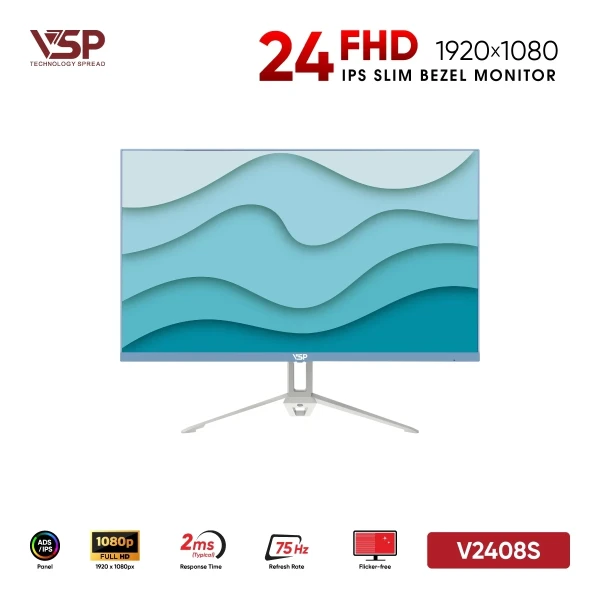 Màn Hình VSP V2408S Blue (24 inch / BOE ADS-IPS / FHD / 75Hz / 2ms)
