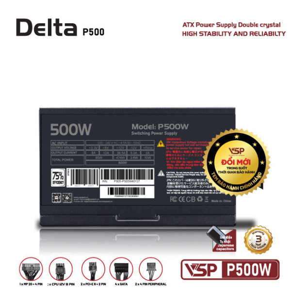 Bộ nguồn công suất thực VSP Delta P500W