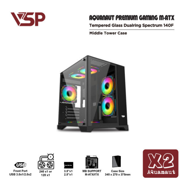 Vỏ Case Máy Tính X2 Aquanaut Pro Gaming M-ATX