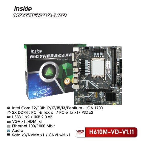 Bo mạch chủ| Mainboard VSP H610M-VD-V1.11
