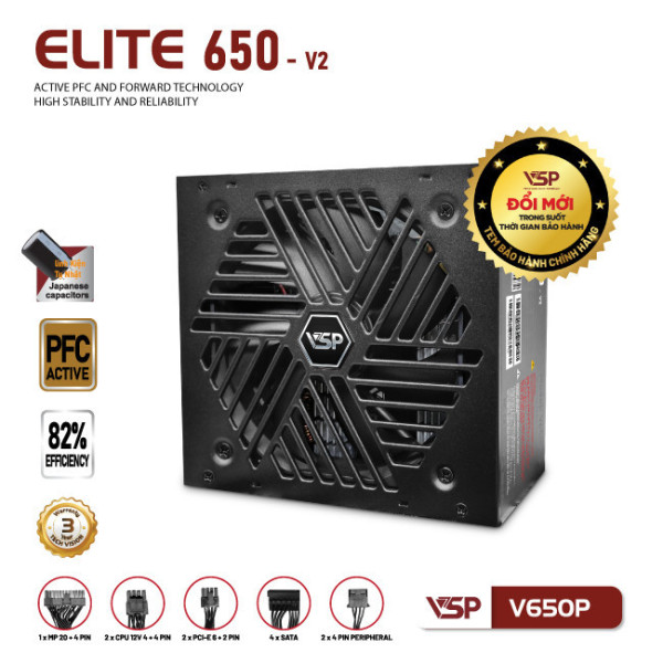 Bộ nguồn công suất thực VSP Elite Active PFC V650P  - V2
