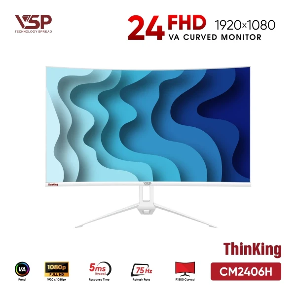 Màn Hình VSP CM2406H White (24 inch / VA / FHD / 75Hz / 5ms)