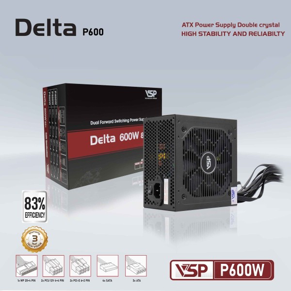 Bộ nguồn máy tính VSP Delta P600W