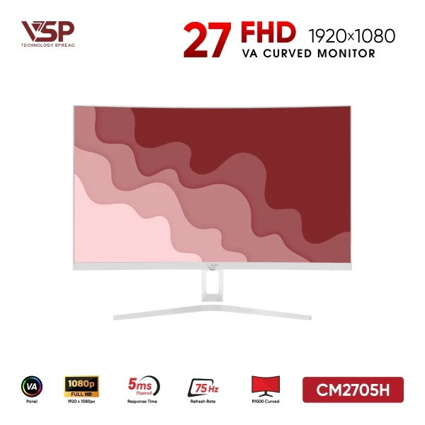Màn Hình VSP CM2705H White (27 inch / VA / FHD / 75Hz / 5ms)