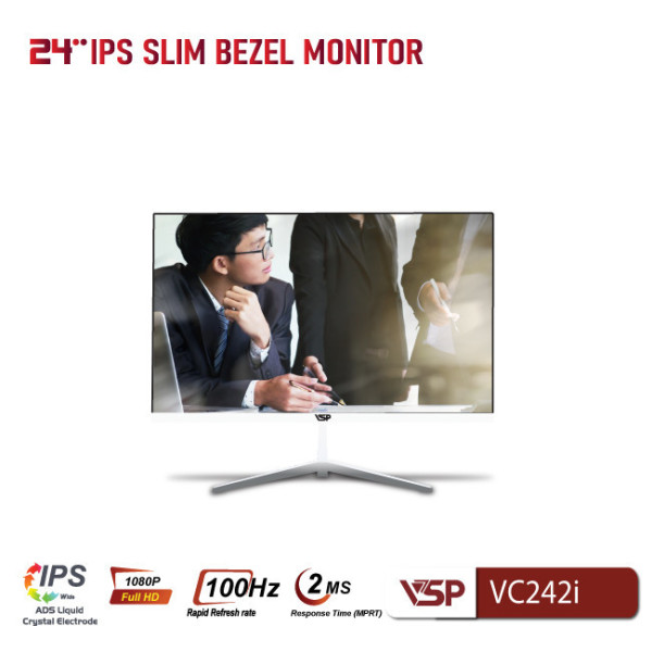 Màn hình VSP VC242i (24inch / FHD / IPS / 100Hz / 2Ms / FreeSync / Trắng)