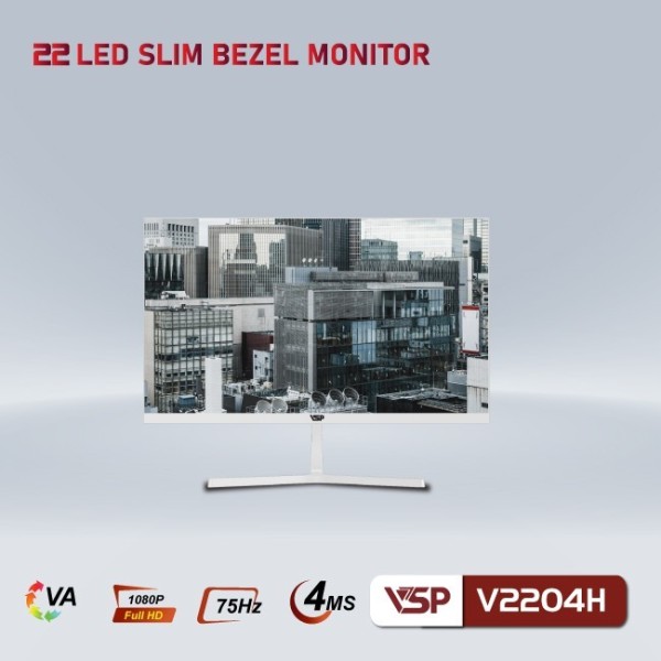 Màn hình phẳng VSP V2204H (21.45inch / VA / 75Hz / 4ms / Trắng)