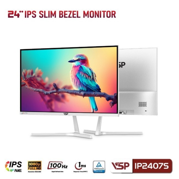 Màn Hình VSP IP2407S (24inch / IPS / FHD / 100Hz / 1ms / FreeSync / Trắng)