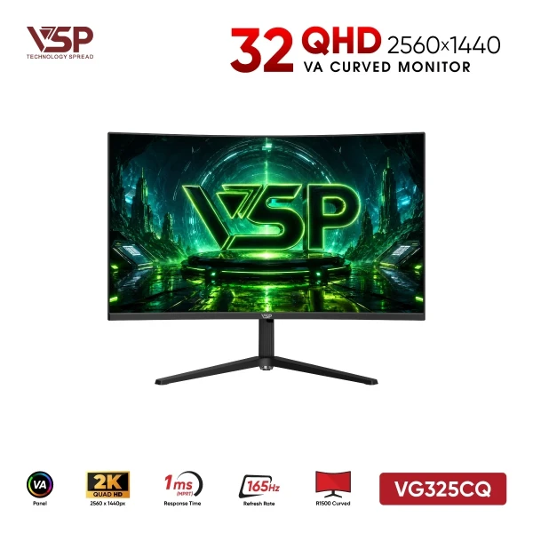 Màn Hình Gaming VSP VG325CQ (32 inch / 2K QHD / VA / 165Hz / 1ms)