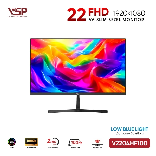 Màn Hình VSP V2204HF100 (22 inch / VA / FHD / 100Hz / 2ms)