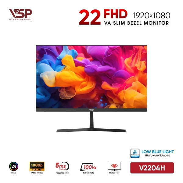Màn Hình VSP V2204H (22 inch / VA / FHD / 100Hz / 5ms)