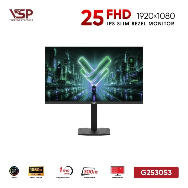 Màn Hình Gaming VSP G2530S3 (25 inch / Fast IPS / FHD / 300Hz / 1ms)