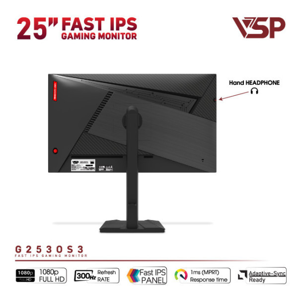 Màn hình VSP Gaming G2530S3 (25inch / Fast IPS / FHD / 300Hz / 1ms / FreeSync / Adaptive-Sync)
