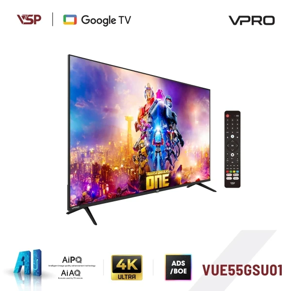 VSP Smart TV 55 inch VPRO Series (4K  / Google TV / AiPQ / AiAQ Karaoke)