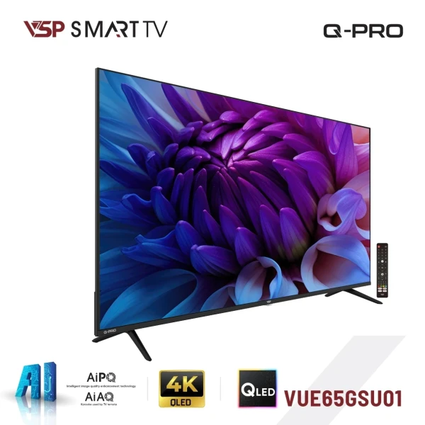 VSP Smart TV 65 inch Q-PRO Series (4K QLED / Google TV / AiPQ / AiAQ Karaoke)