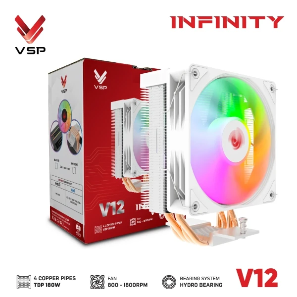 Tản Nhiệt Khí V12 INFINITY - Trắng