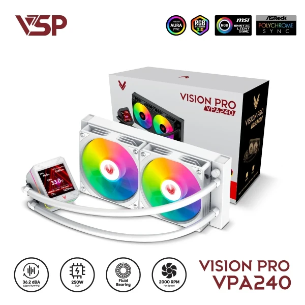 Tản Nhiệt Nước AIO VSP Vision Pro VPA-240 Trắng