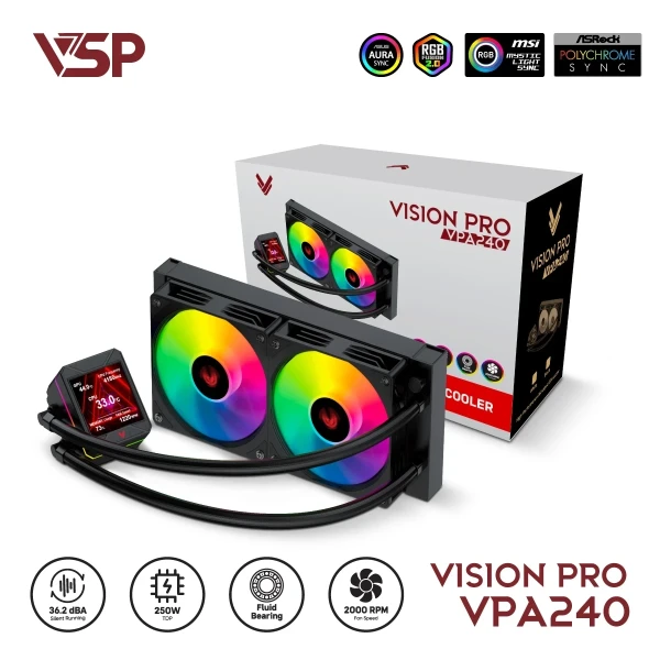 Tản Nhiệt Nước AIO VSP Vision Pro VPA-240 Đen