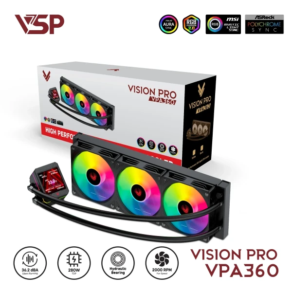 Tản Nhiệt Nước AIO VSP Vision Pro VPA-360 Đen