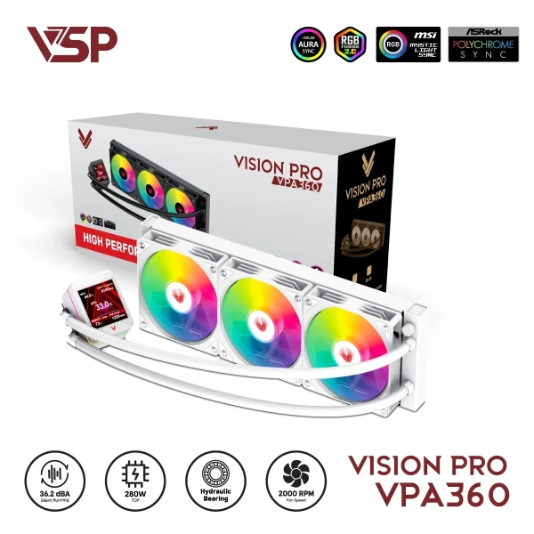 Tản Nhiệt Nước AIO VSP Vision Pro VPA-360 Trắng