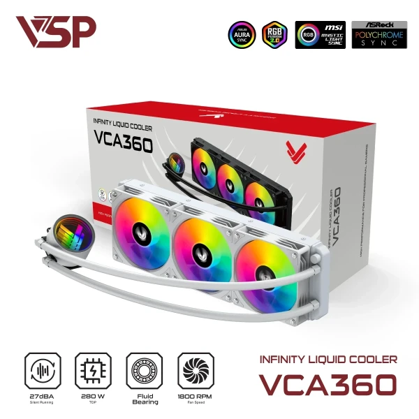 Tản nhiệt nước VSP Infinity Liquid Cooler VCA-360 Trắng