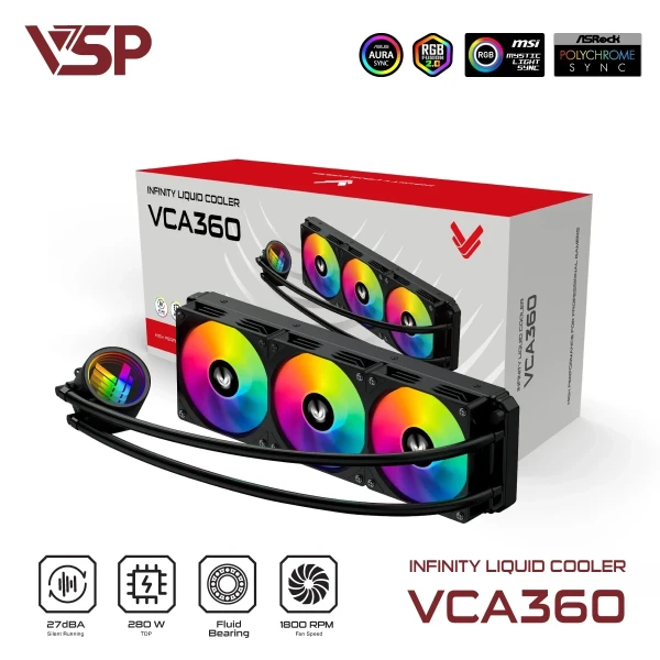 Tản nhiệt nước VSP Infinity Liquid Cooler VCA-360 Đen