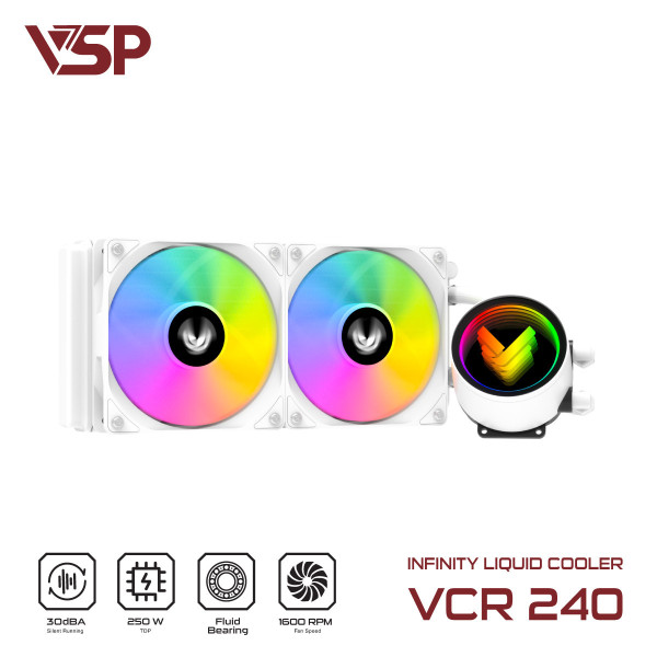 Tản nhiệt nước VSP Infinity Liquid Cooler VCR-240 Trắng