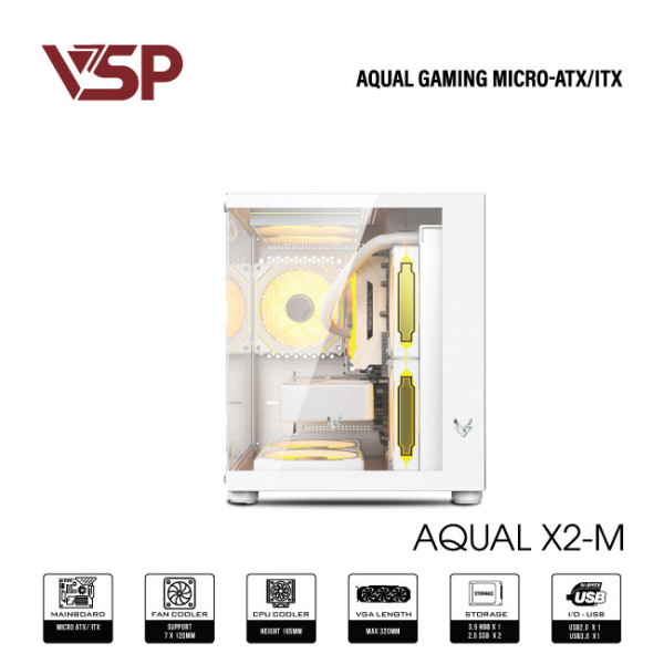 Vỏ Case Máy Tính Aqual X2-M White