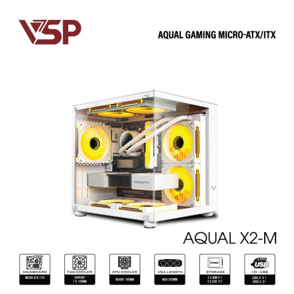 Vỏ Case Máy Tính Aqual X2-M White